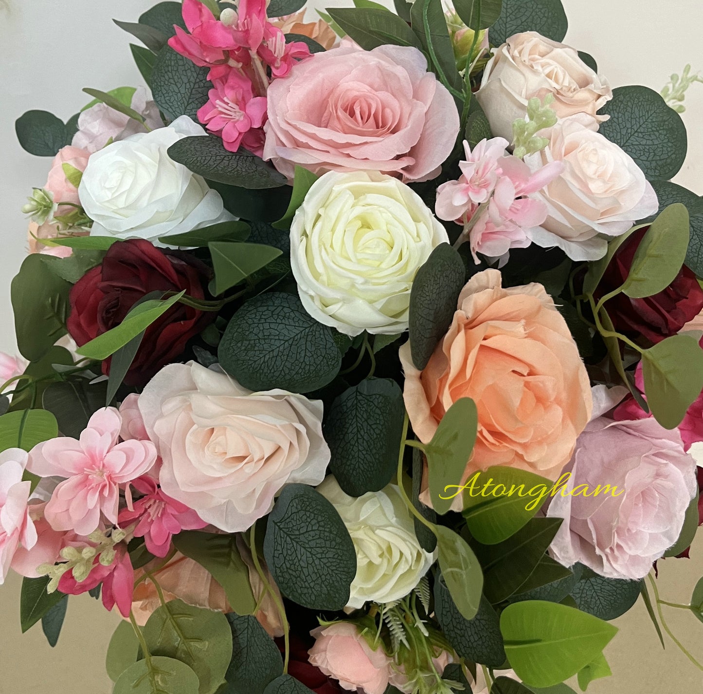 artificial floral hanging ball decor for tables