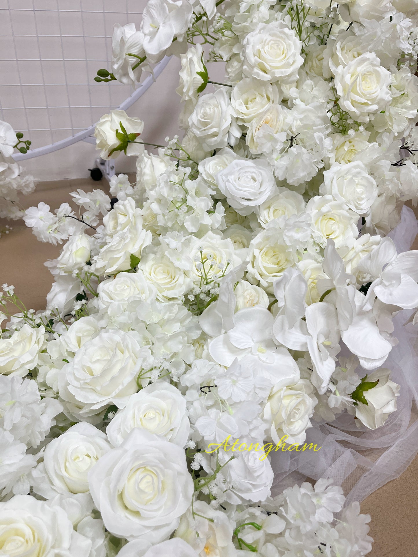 artificial nude flower garland for receptions