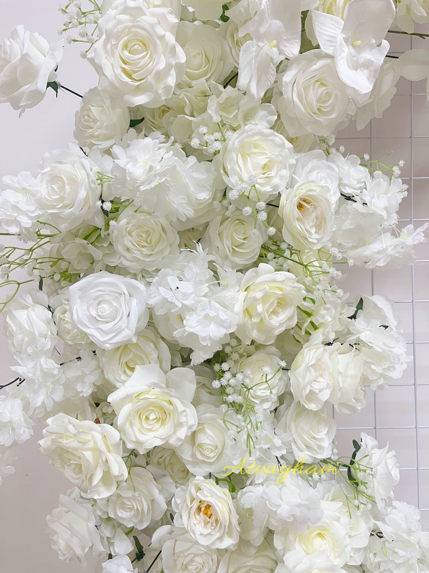 elegant cream floral runner for long table arrangement