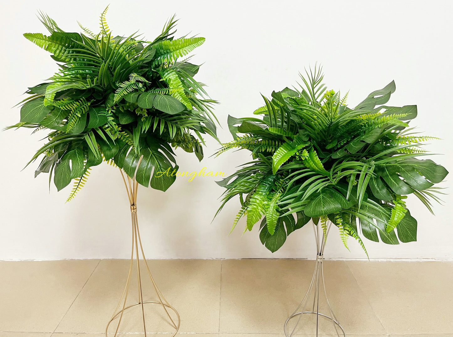 elegant tropical centerpiece with artificial flowers
