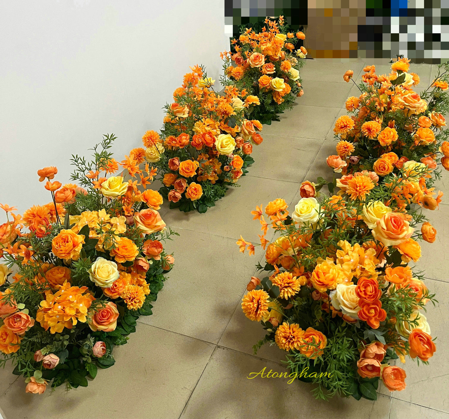 fall wedding outdoor aisle floral decor