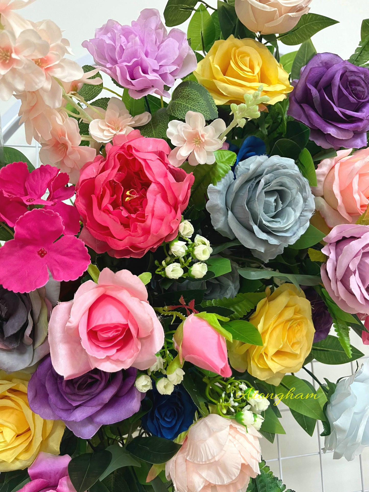 multicolor wedding backdrop flower decoration