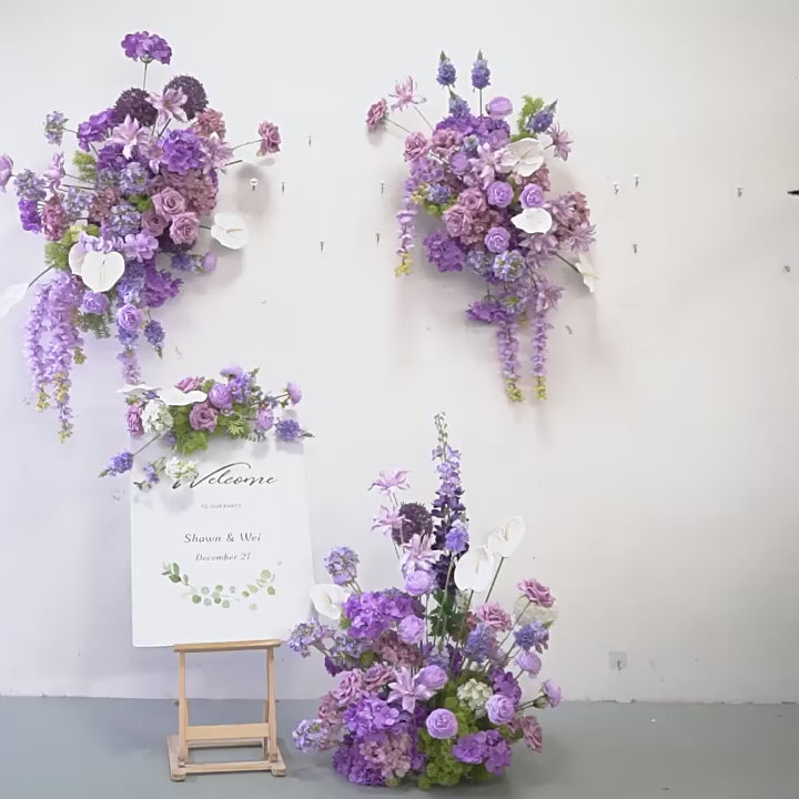 Lavender Artificial Row Flowers,Wedding Centerpiece,Road Lead Props –  Atongham