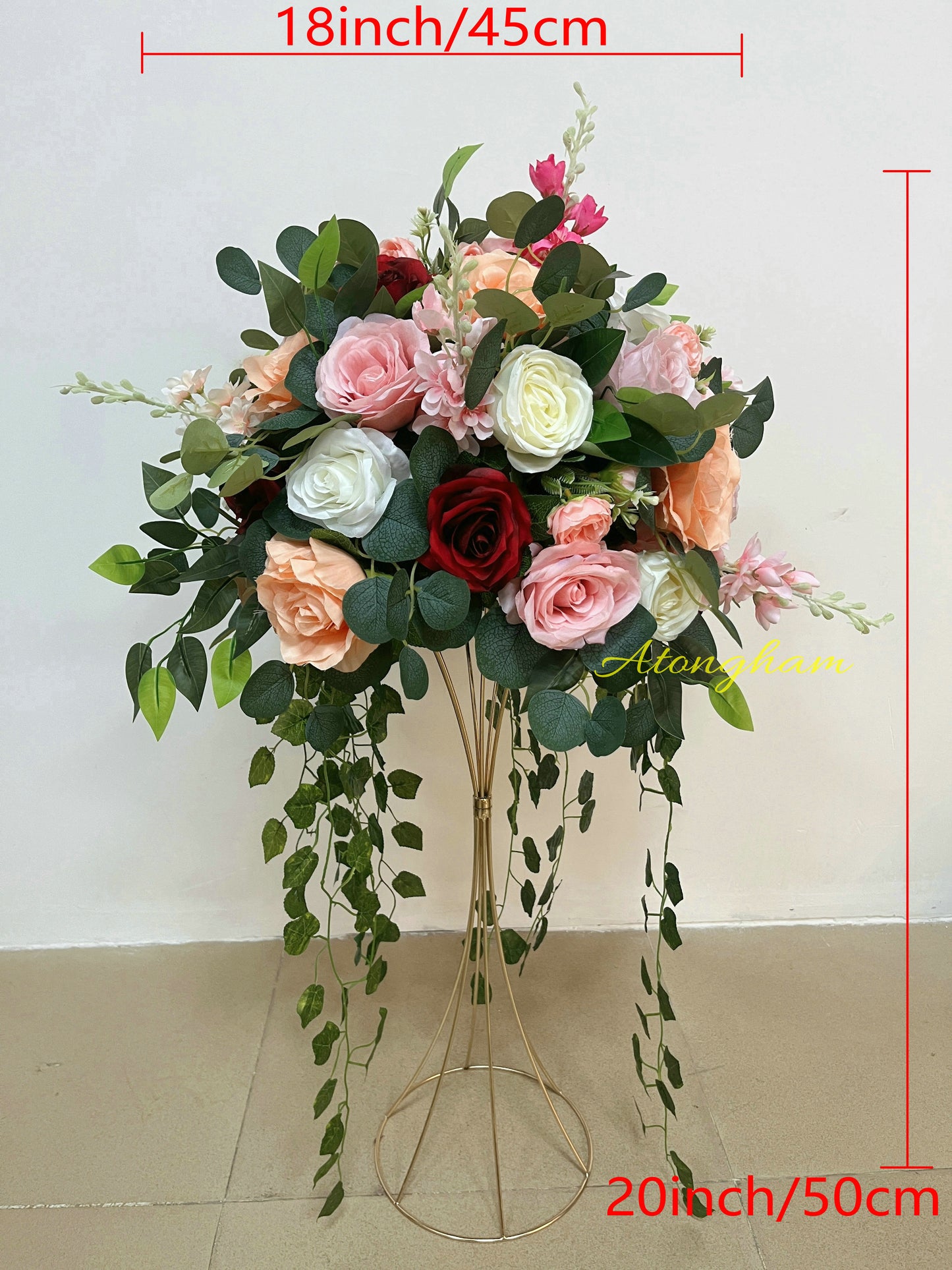 romantic rustic wedding flower ball arrangement