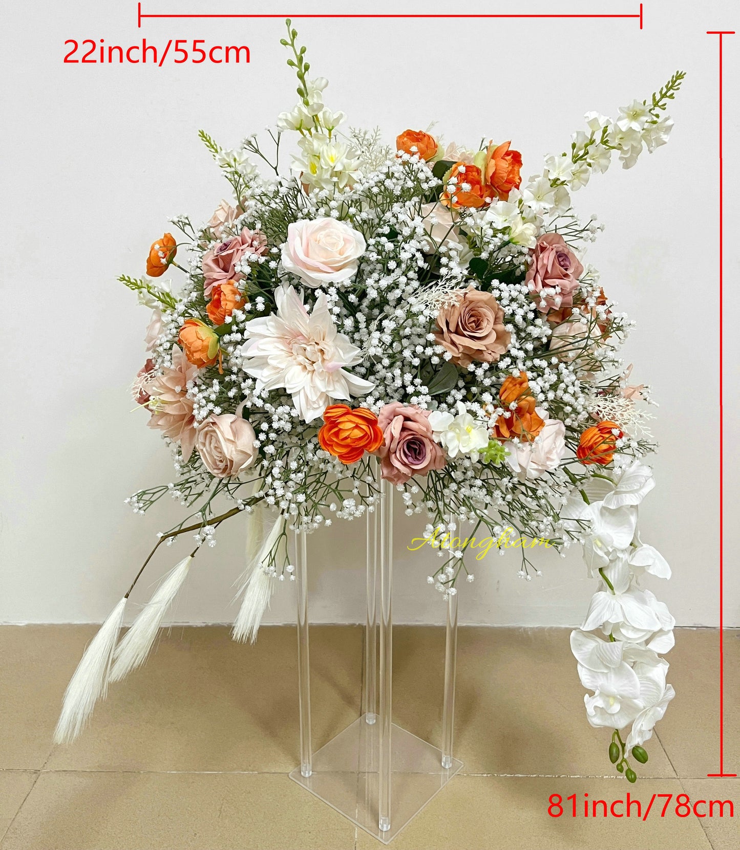 rustic burnt orange wedding flower arrangement