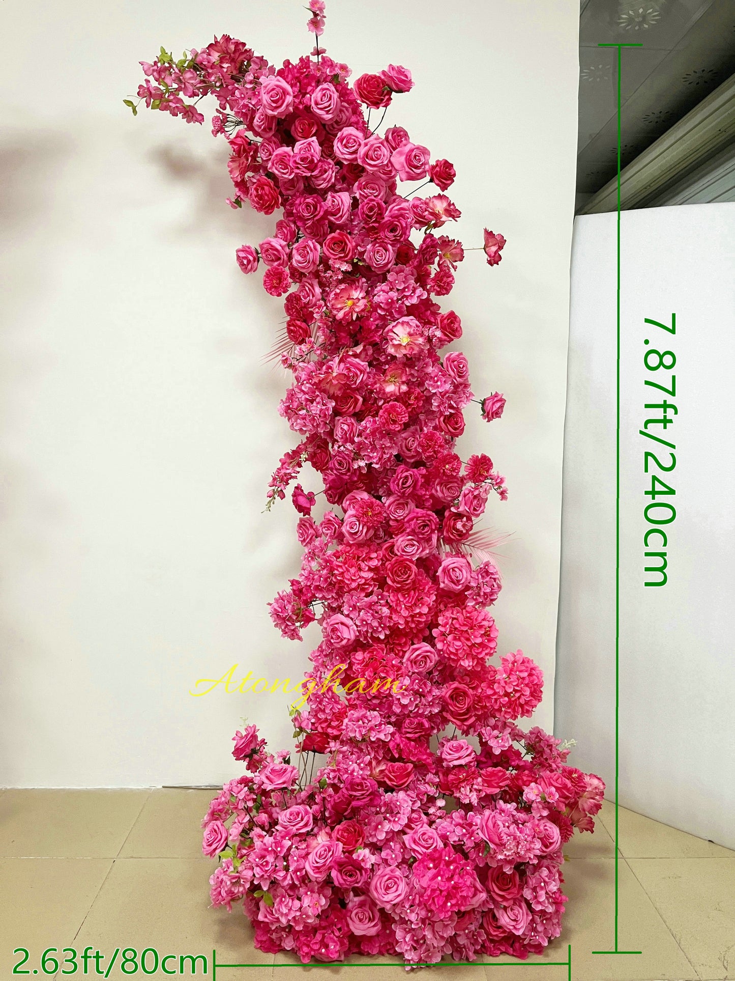 stylish hot pink floral backdrop for weddings