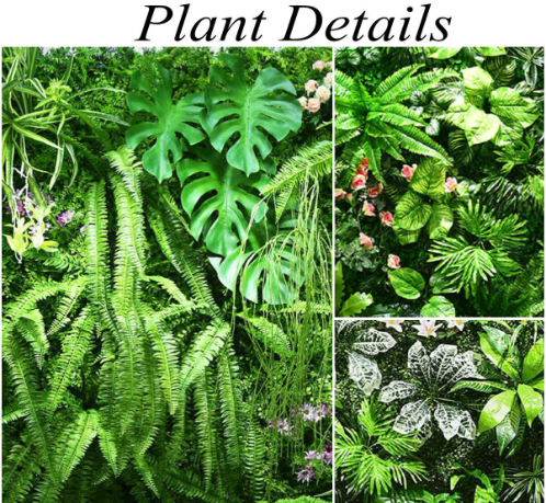 Mixing Green Leaves Wall Decors Background Artificial Plant Wall Custom Plant Panels