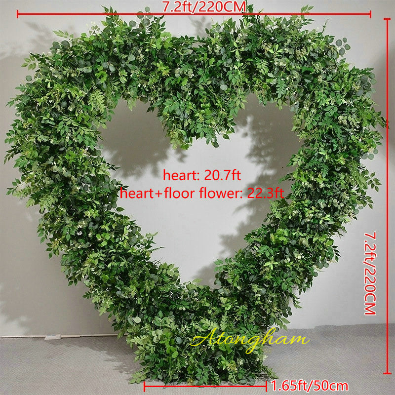Heart-Shaped Frame Greenery Archway Flower Arrangement Restaurant Entrance Background Decor