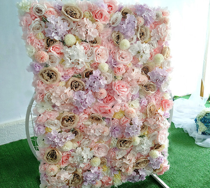 Chaste Ivory Rose Flower Wall Background Romantic Wedding Event Birthday BabyShower Floral Panels