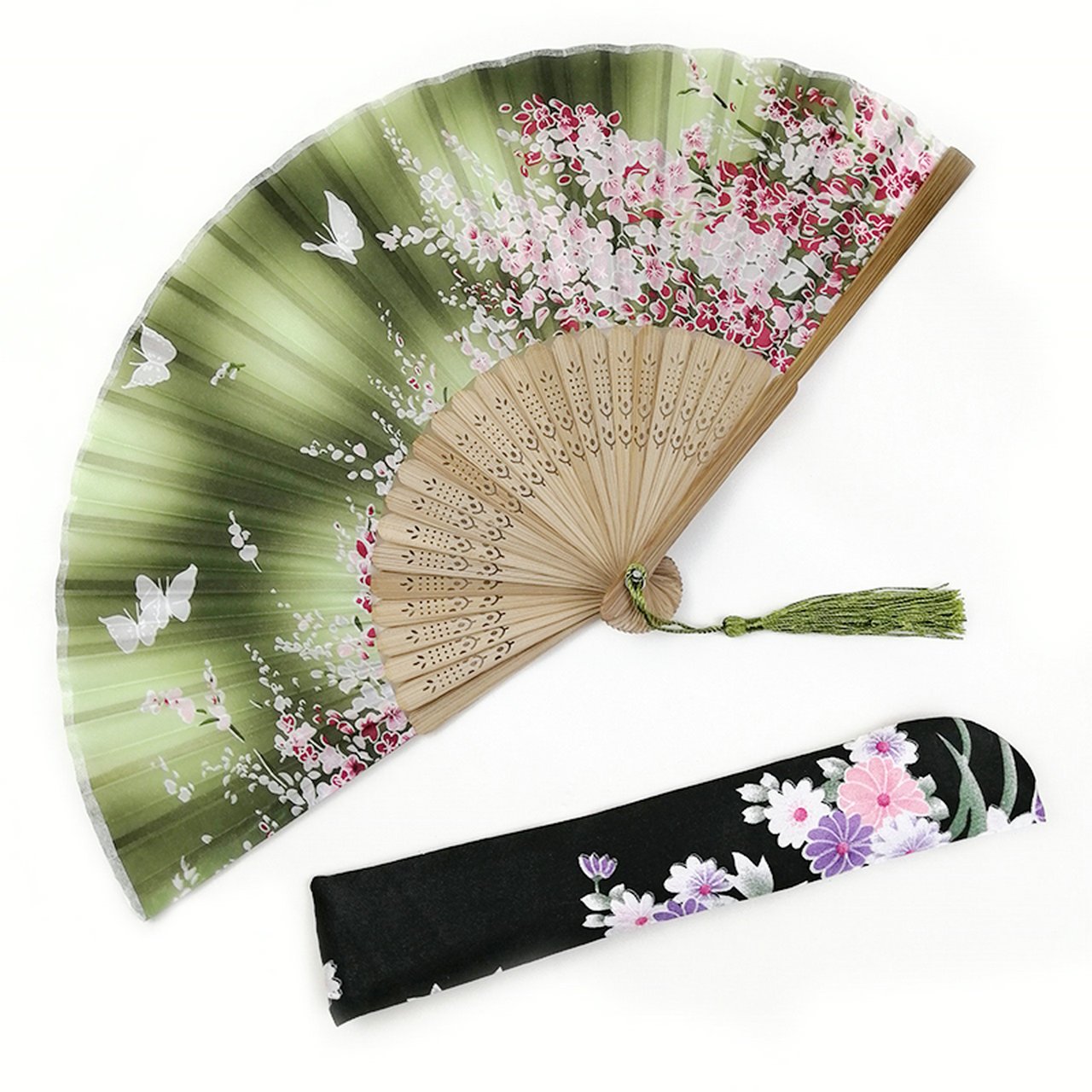 Custom Text Folding Fans for Bridal Shower Floral Silk Fans Wedding Favors