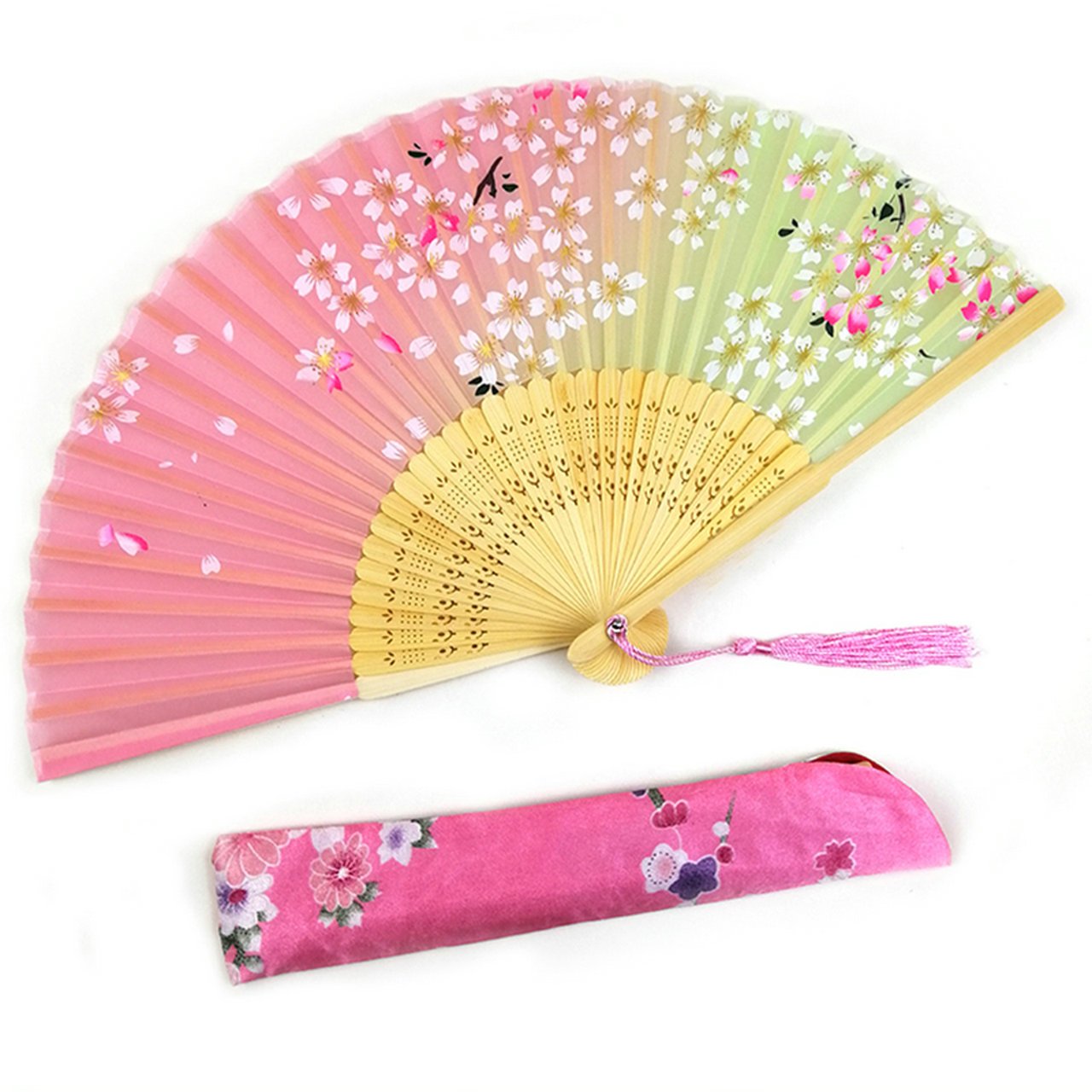 Custom Text Folding Fans for Bridal Shower Floral Silk Fans Wedding Favors