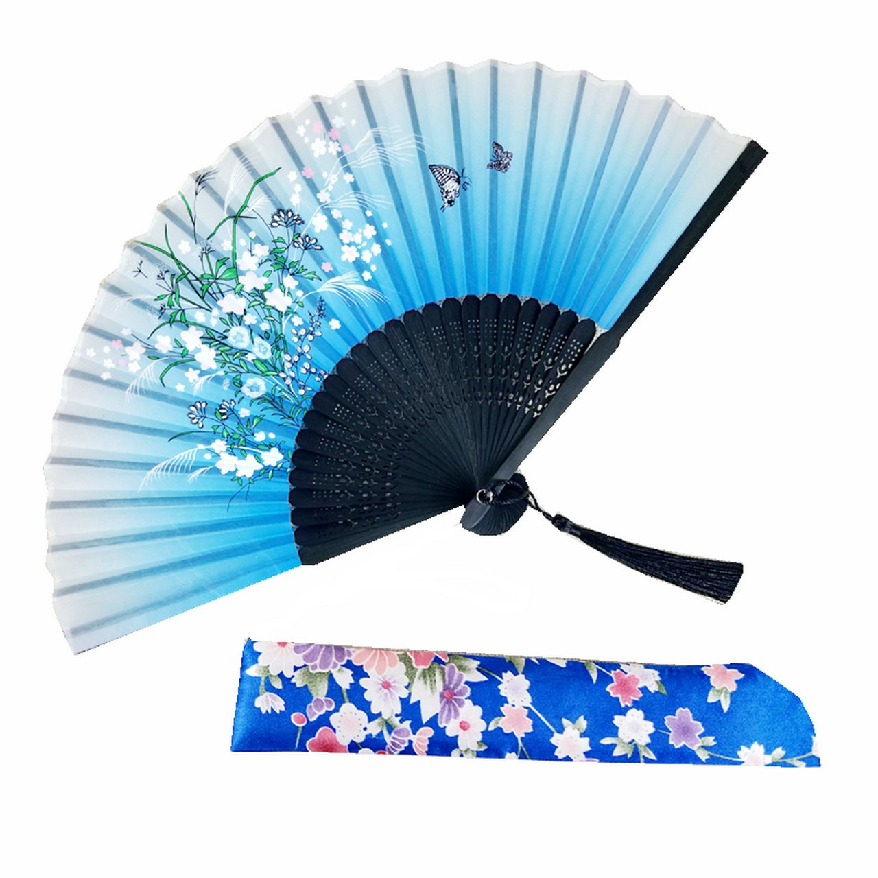Custom Text Folding Fans for Bridal Shower Floral Silk Fans Wedding Favors