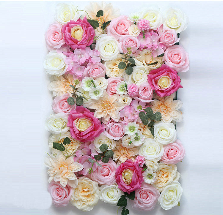 Sweet Ivory Baby Pink Rose Flower Wall Background Wedding Event Birthday Baby Shower Floral Panel