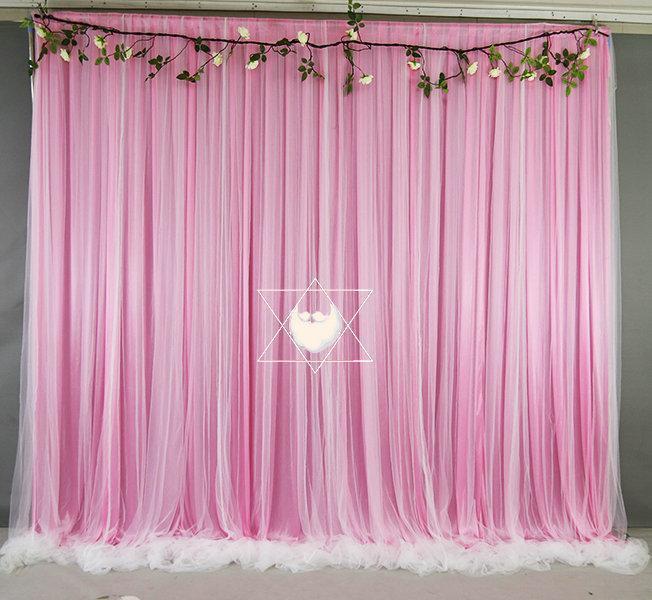 White Chiffon Curtain,Bridal Shower Baby Shower Backdrop Photo Booth Prop