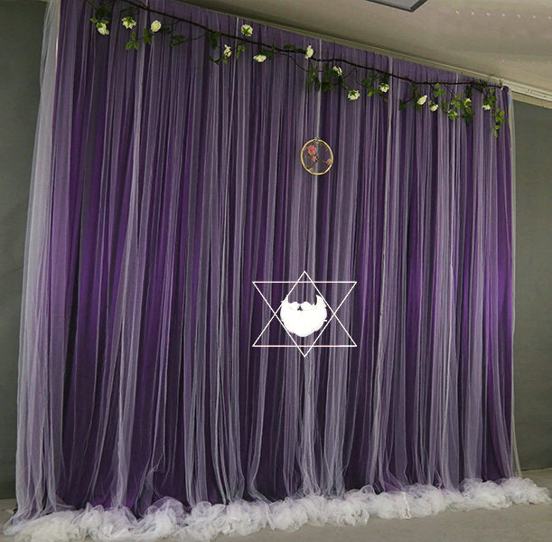 Light Blue Tulle Chiffon Curtain,Wedding Ceremony Backdrop,Baby Shower Backdrop,Photography Prop