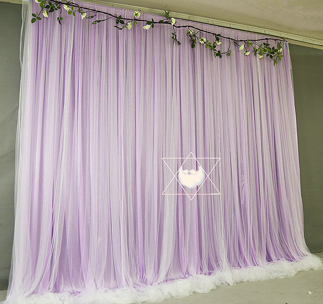 Light Blue Tulle Chiffon Curtain,Wedding Ceremony Backdrop,Baby Shower Backdrop,Photography Prop