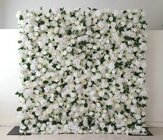 White Hydrangea, Ivory Rose, Peony Flower Wall, Wedding Engagement Baby Shower Bridal Shower Backdrop Decoration