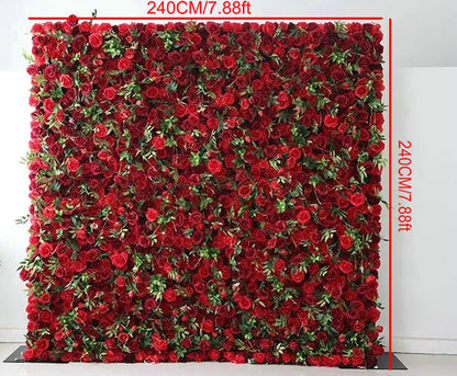 Custom Enthusiastic Red Flower Backdrop, Wedding Engagement Baby Shower Bridal Shower Backdrop Decoration