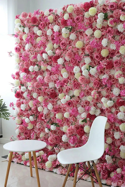 Custom Light Pink, White Flower Backdrop, Wedding Engagement Baby Shower Backdrop Decoration