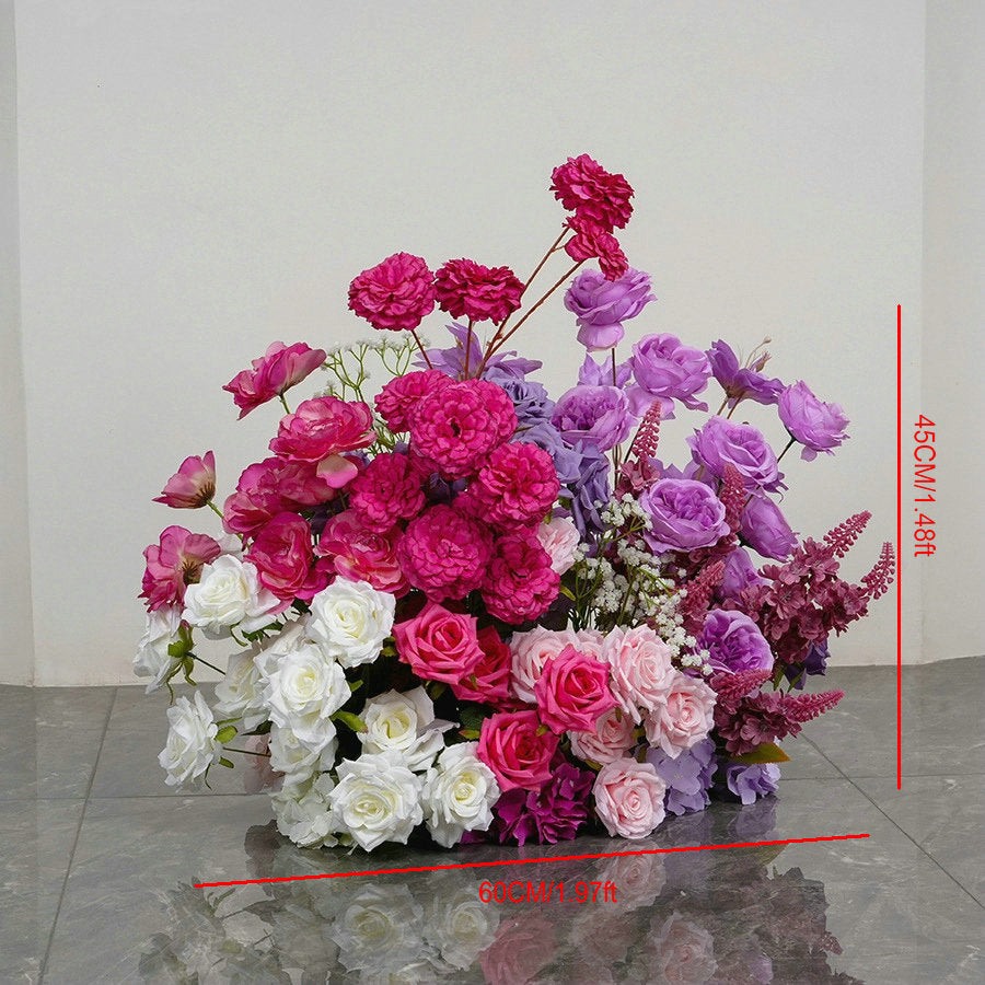 Cream, Baby Pink, Deep Pink, Staleblue Flower Garland, Centerpiece, Floor Flower, Wedding Engagement Bridal Shower Backdrop Decoration