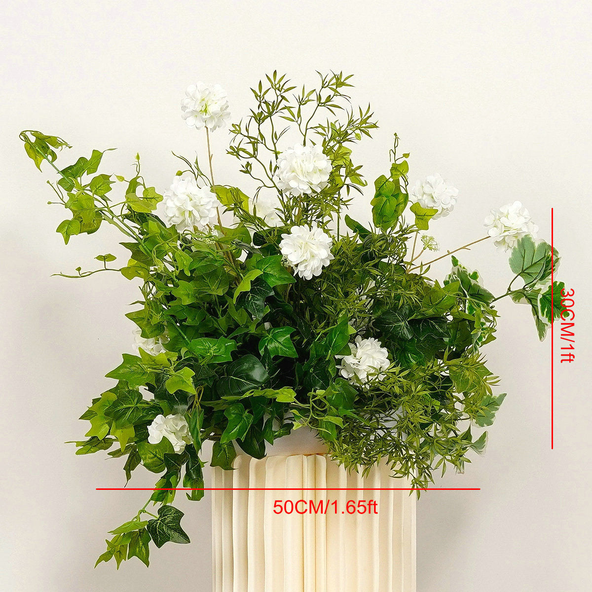 Custom Green Plants Flower Arrangement, Flower Centerpiece, Wedding Reception Flower Runner