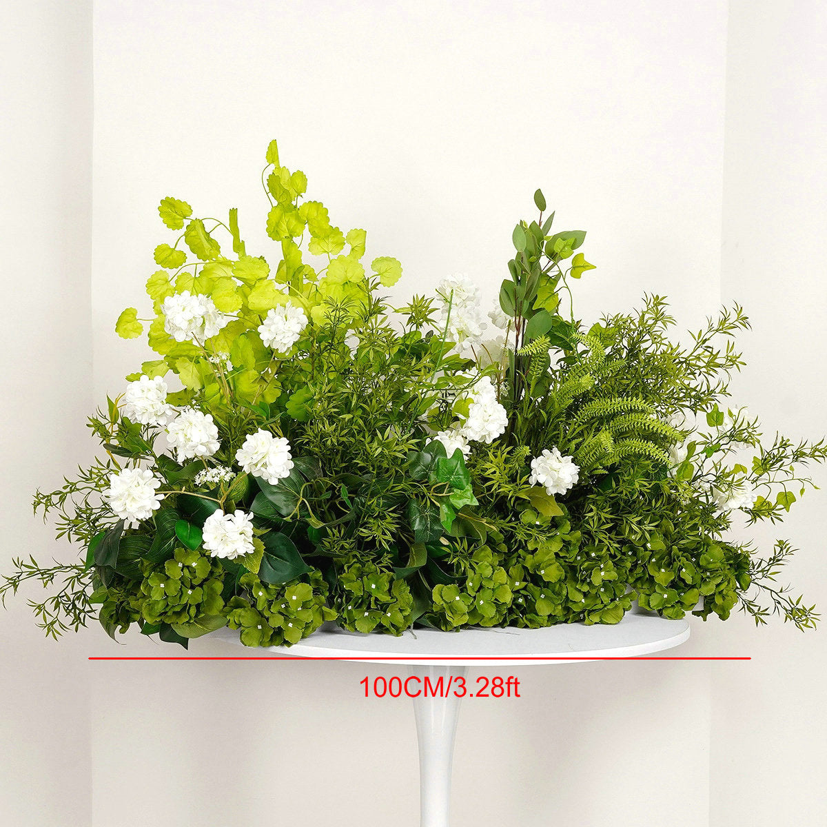 Custom Green Plants Flower Arrangement, Flower Centerpiece, Wedding Reception Flower Runner
