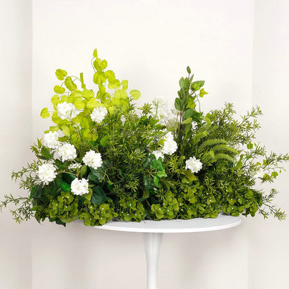 Custom Green Plants Flower Arrangement, Flower Centerpiece, Wedding Reception Flower Runner
