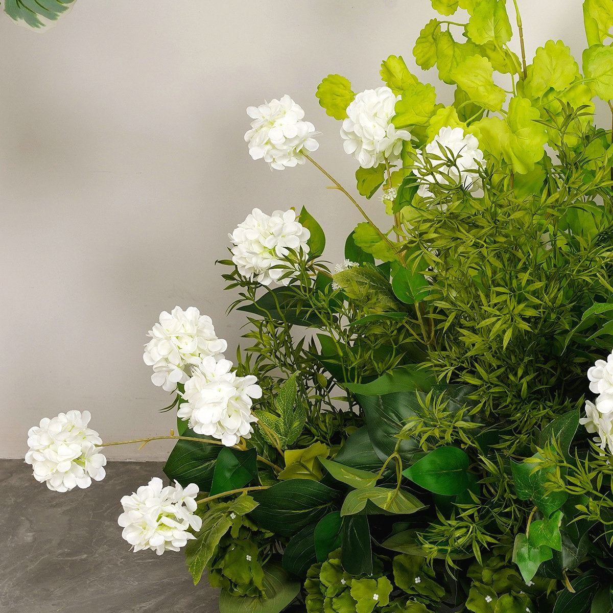 Custom Green Plants Flower Arrangement, Flower Centerpiece, Wedding Reception Flower Runner