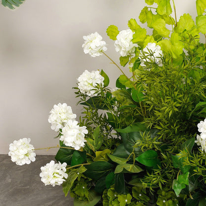 Custom Green Plants Flower Arrangement, Flower Centerpiece, Wedding Reception Flower Runner