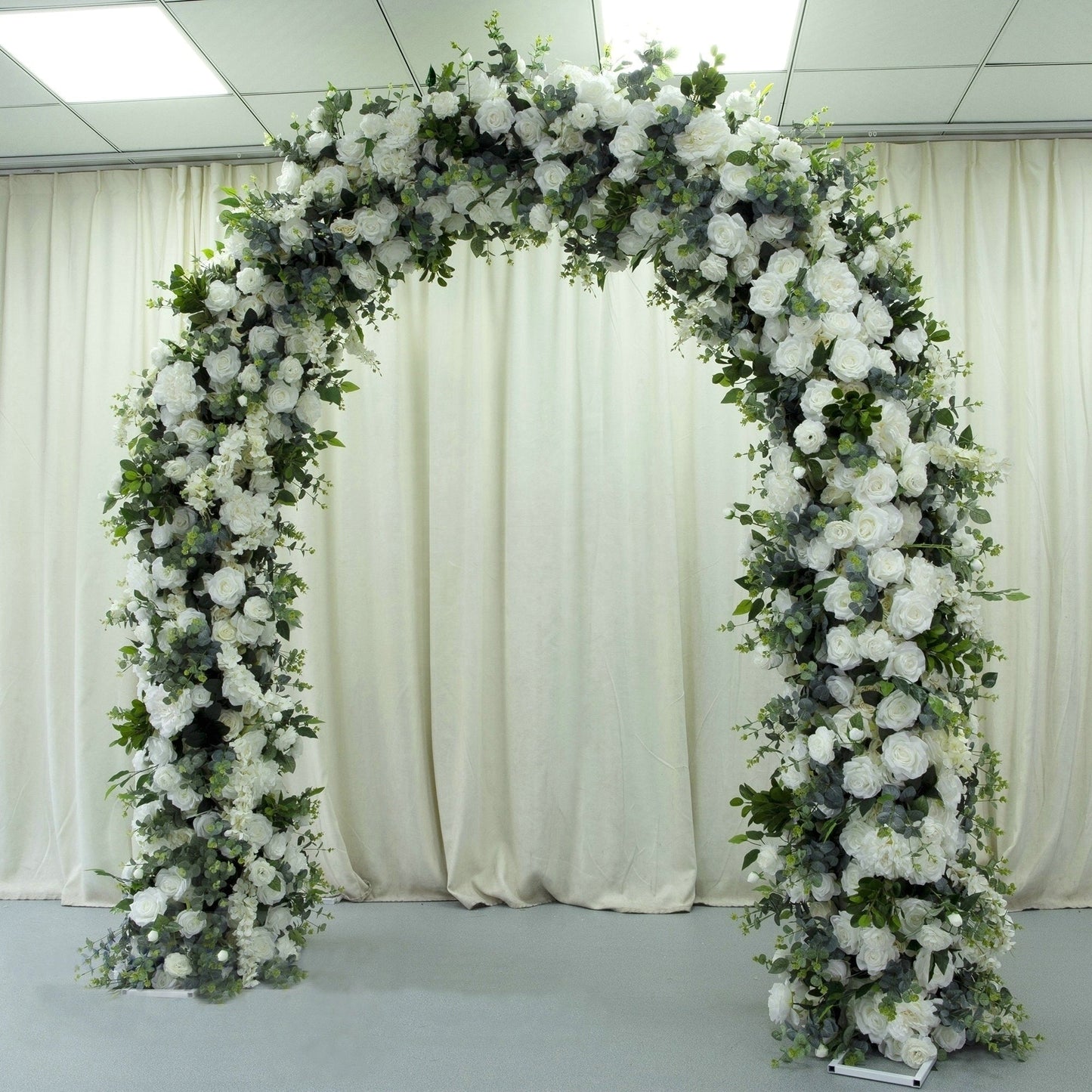 Ivory Rose, Babybreaths, Hydrangea, Butterfly orchid Archway Flower for 15ft