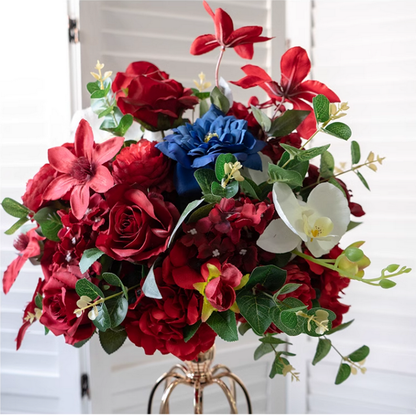 Flower Wedding Centerpiece,Artificial Red Darkblue Flower Ball,Dinner Business Decoration