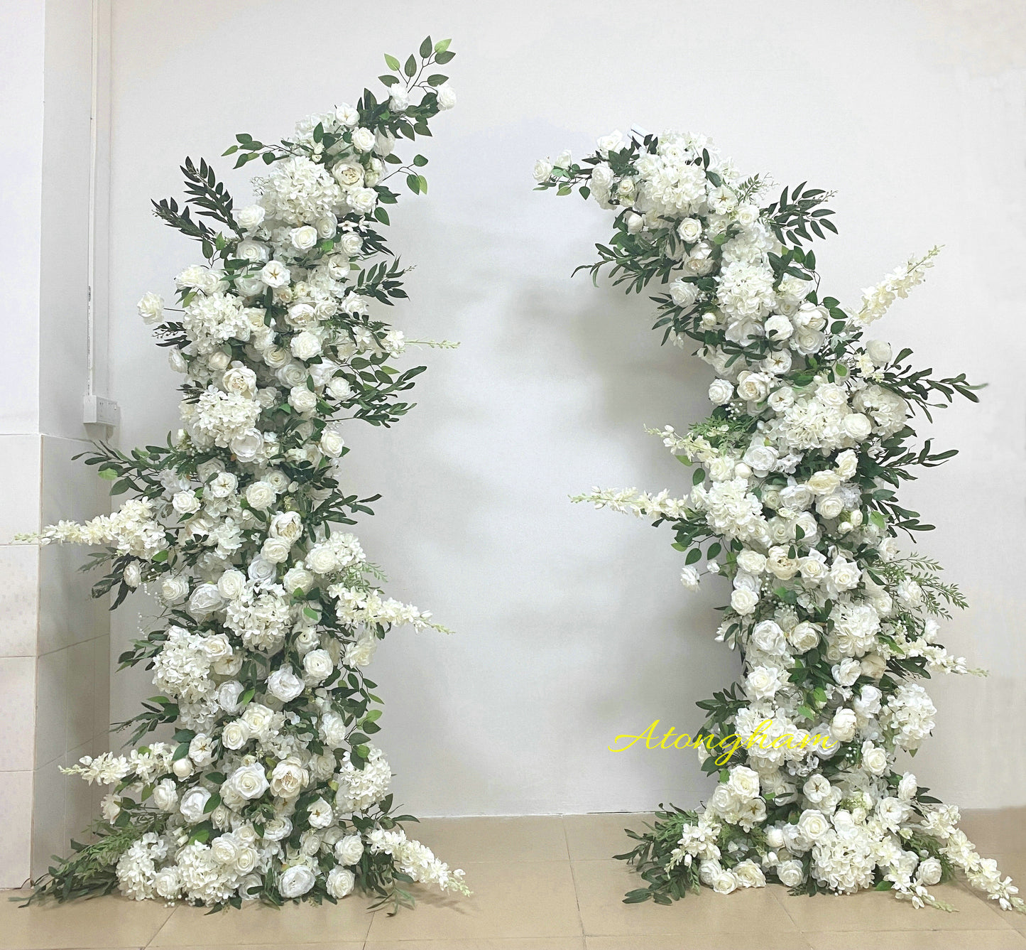 Custom order for Jonah -Wedding Backdrop white Ivory Roses Arch Flowers, 3FT + 5FT ! fast deliver Oct 2.