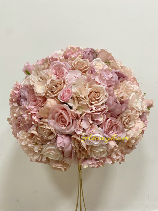 Blush Pink Artificial Flower Ball Wedding Table Centerpieces Dinner Business Decor