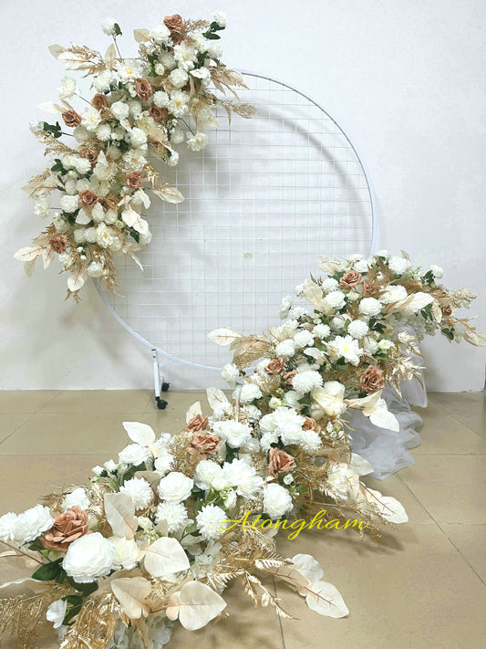 Champagne Ivory Arch Flower Arrangement Artificial Flower Runner Long Flower Garland for Wedding