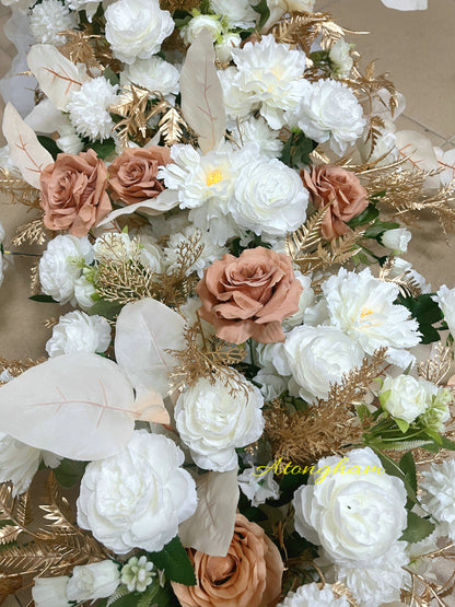 Champagne Ivory Arch Flower Arrangement Artificial Flower Runner Long Flower Garland for Wedding