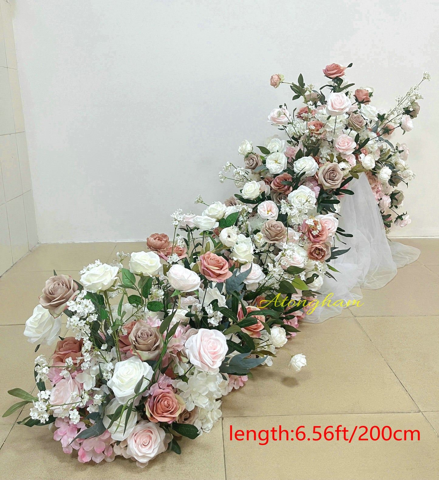 Wedding Table Flower Runner Classic Flower Garland Aisle Flower Silk Flower