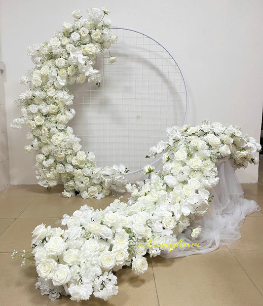 Nude Cream Table Flower Runner Long Flower Arrangement for Wedding Engagement Party