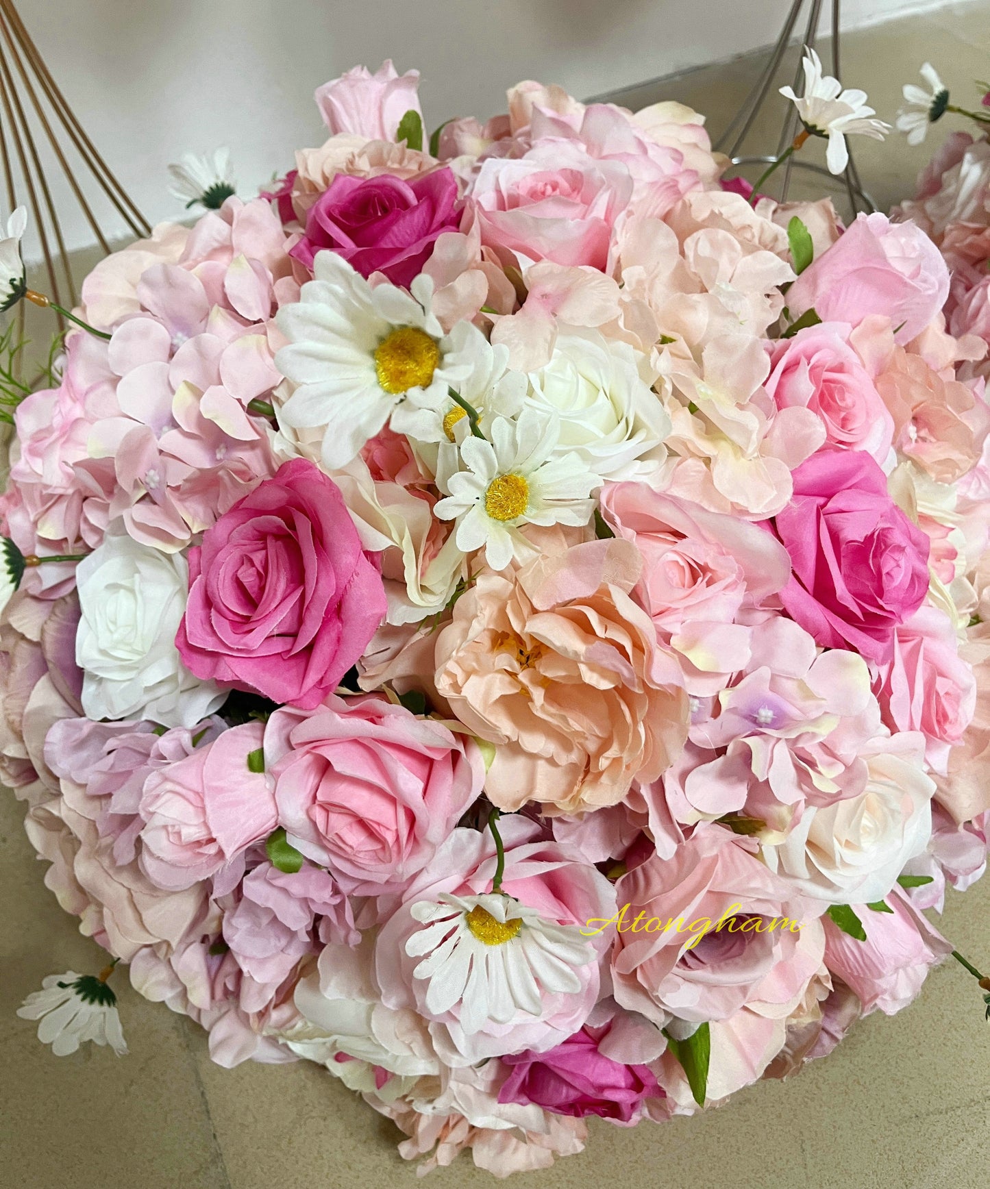 Shades of pink Bridal Bouquet Wedding Table Centerpieces Rustic Style Dinner Table Business Decor