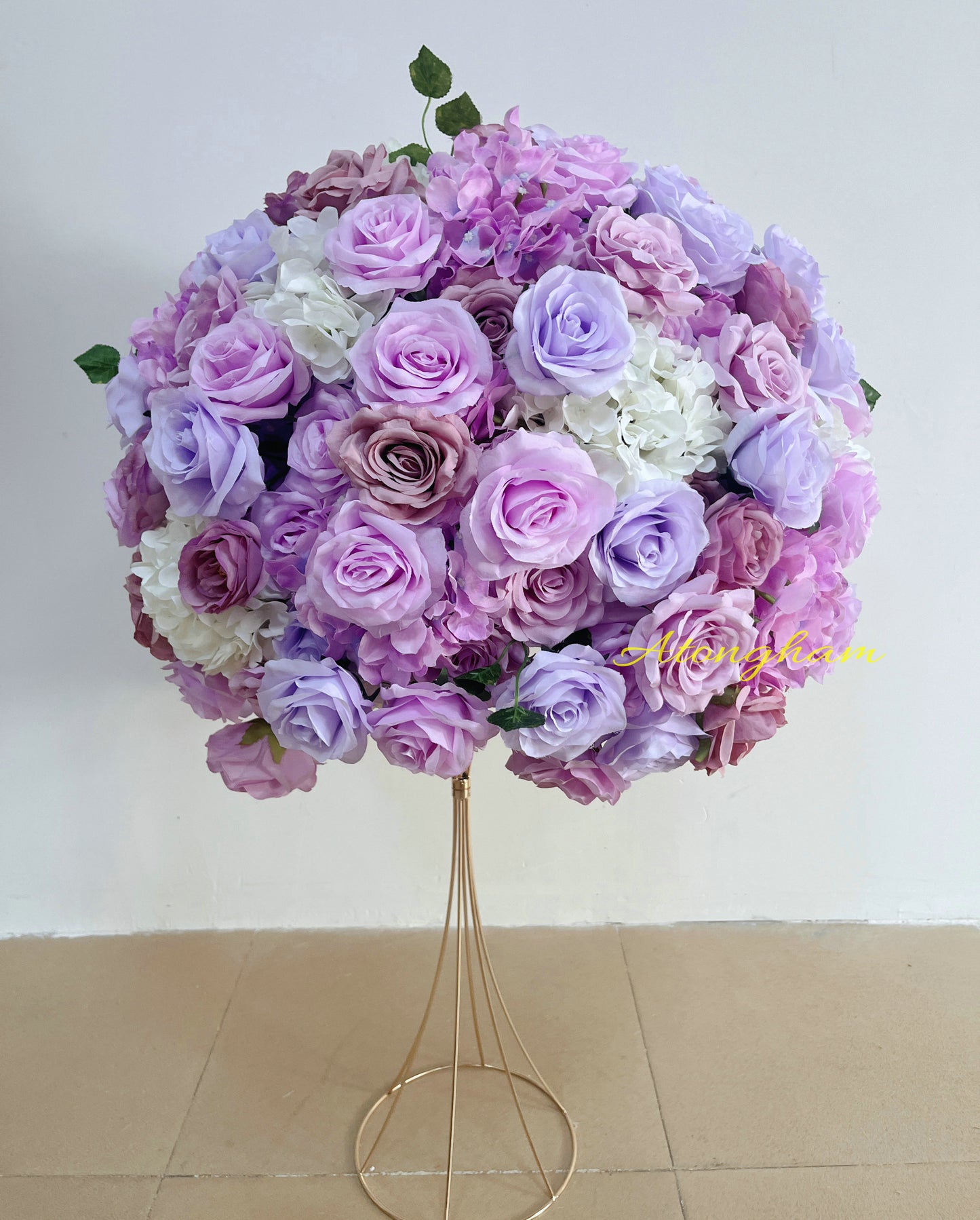 Mauve Wedding Reception Flower Ball Table Centerpieces Restaurant Dinner Table Decor