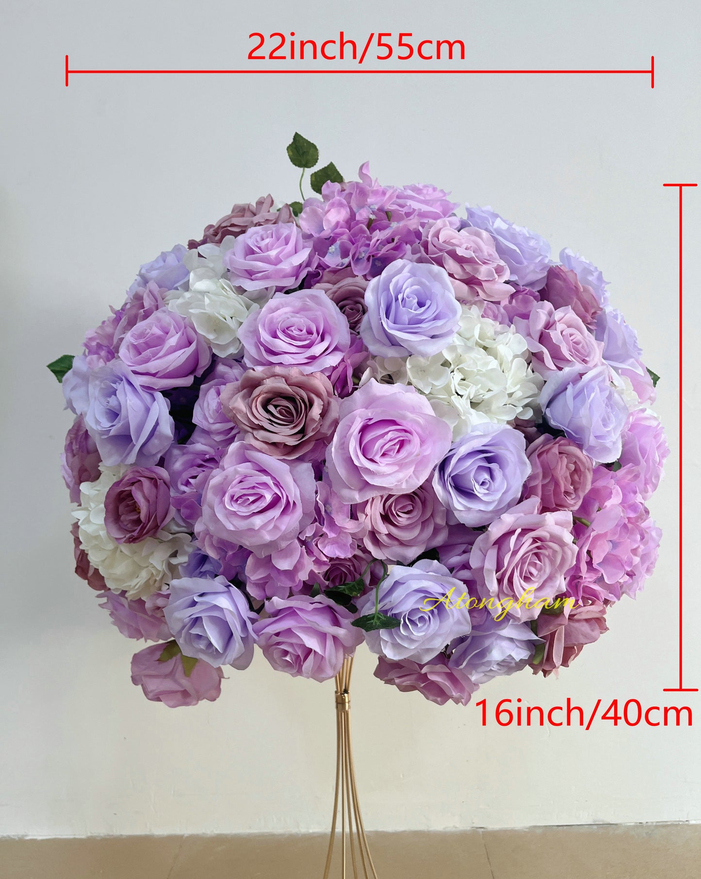 Mauve Wedding Reception Flower Ball Table Centerpieces Restaurant Dinner Table Decor