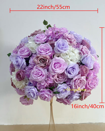 Mauve Wedding Reception Flower Ball Table Centerpieces Restaurant Dinner Table Decor