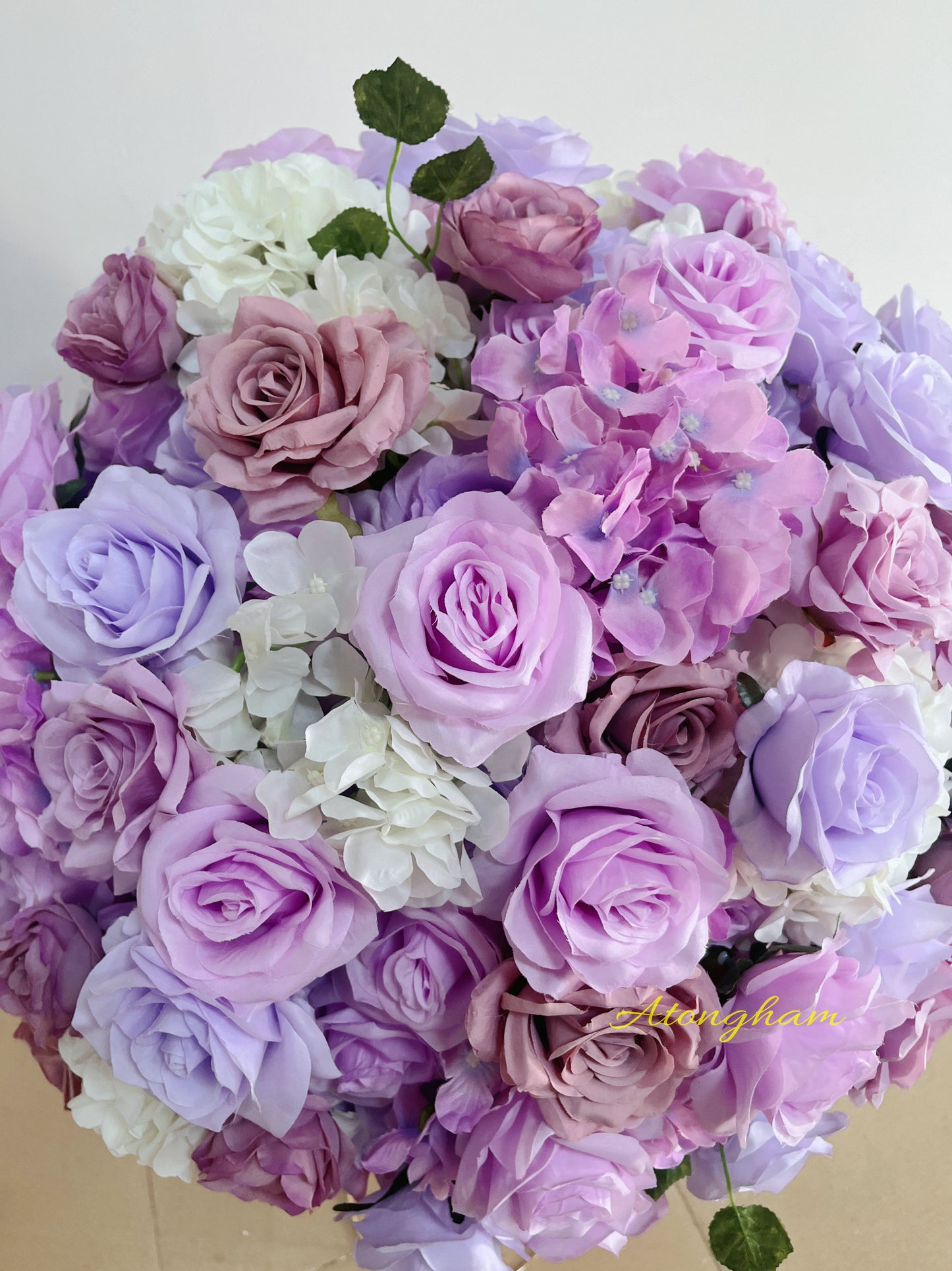 Mauve Wedding Reception Flower Ball Table Centerpieces Restaurant Dinner Table Decor