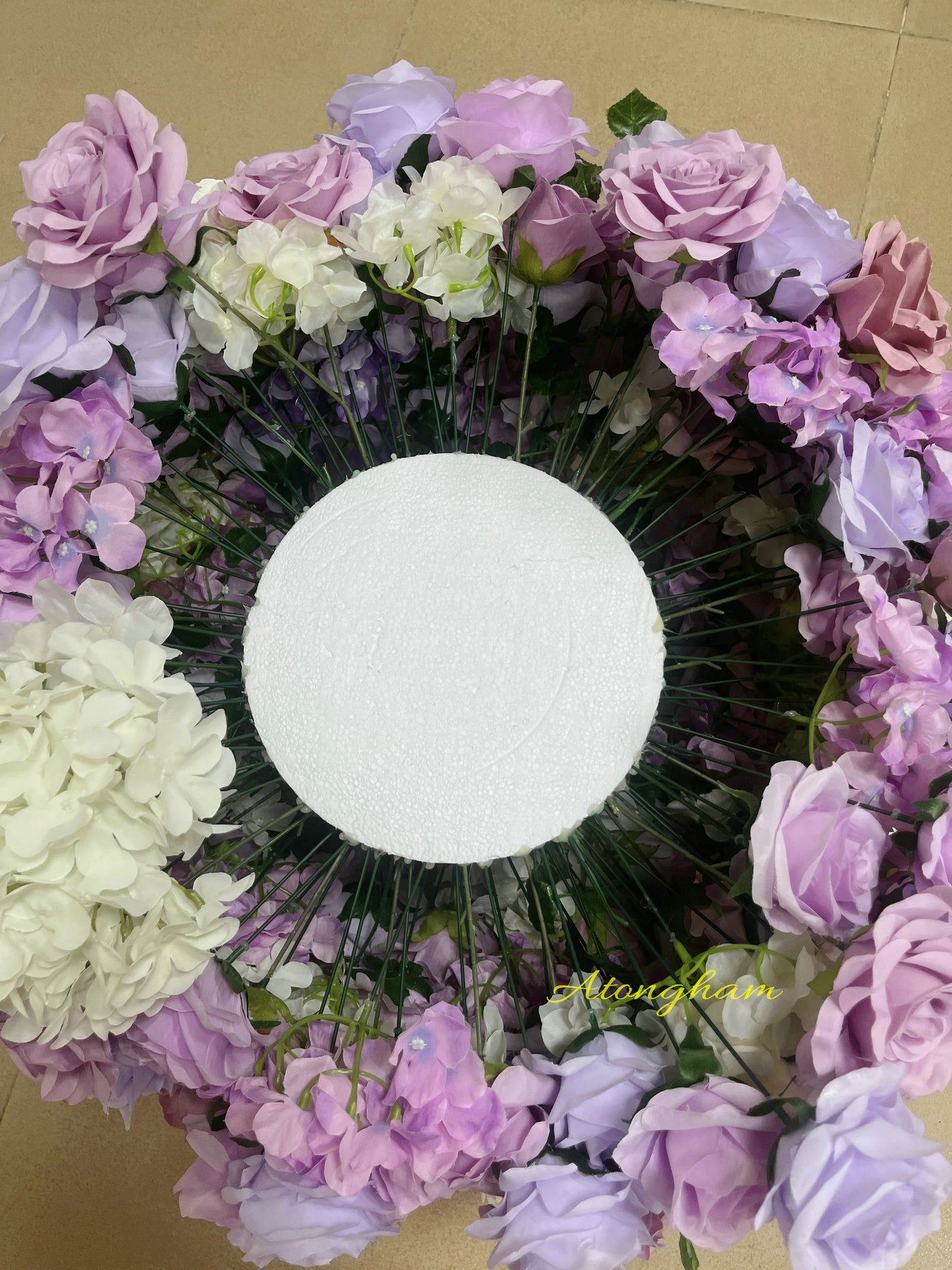 Mauve Wedding Reception Flower Ball Table Centerpieces Restaurant Dinner Table Decor