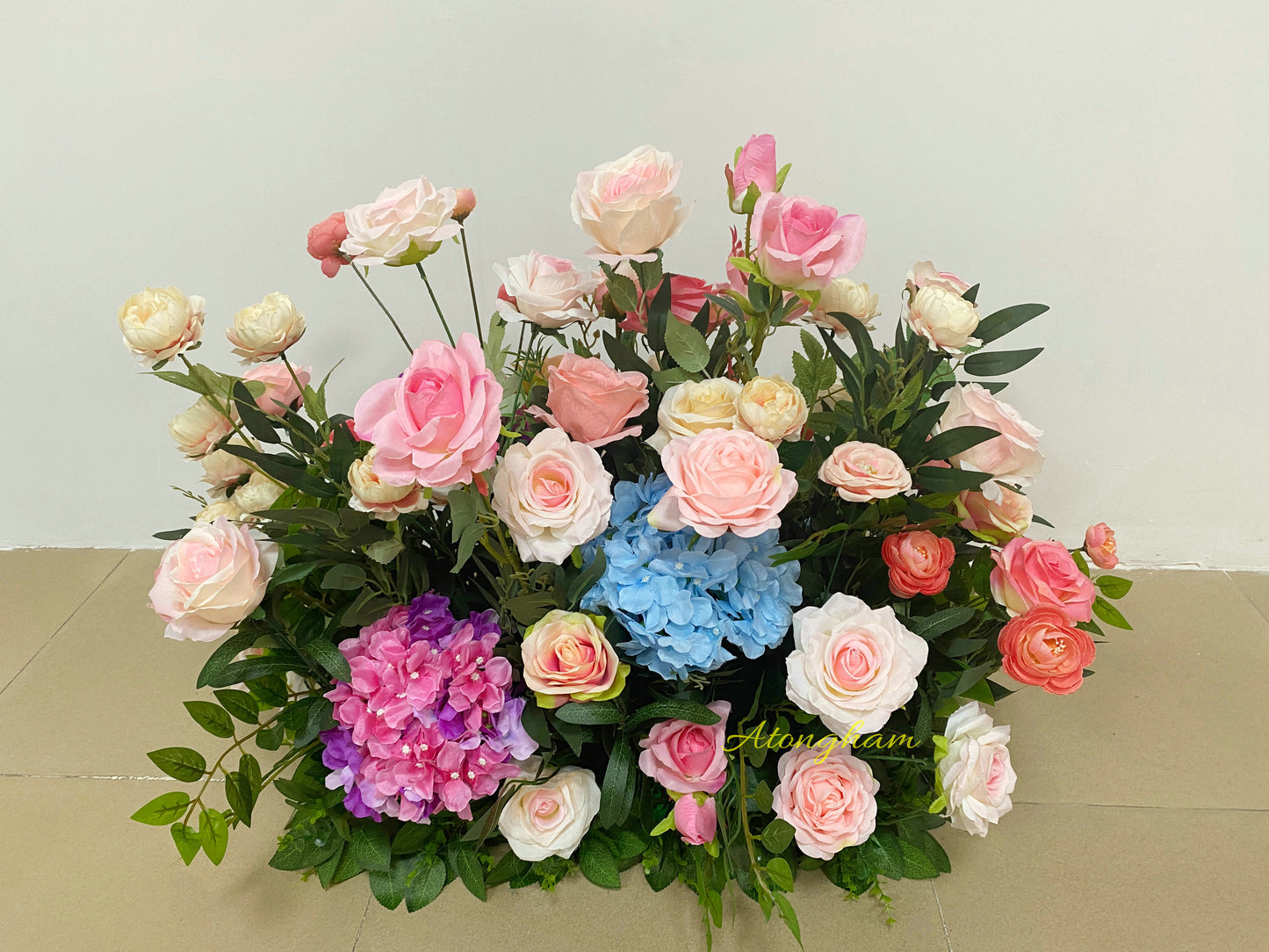 Colorful Wedding T-stage Runway Floor Flower Spring Aisle Flower Christmas New Year Decoration Props