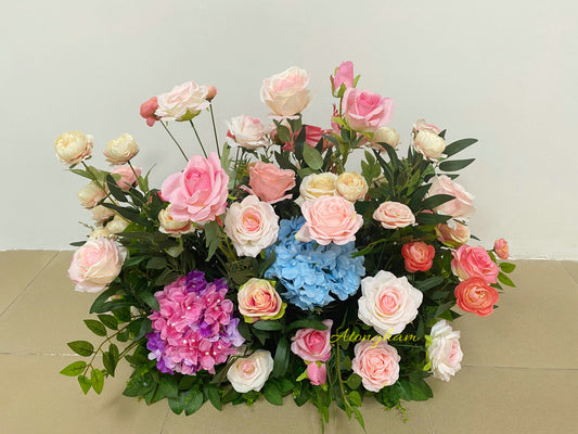 Colorful Wedding T-stage Runway Floor Flower Spring Aisle Flower Christmas New Year Decoration Props