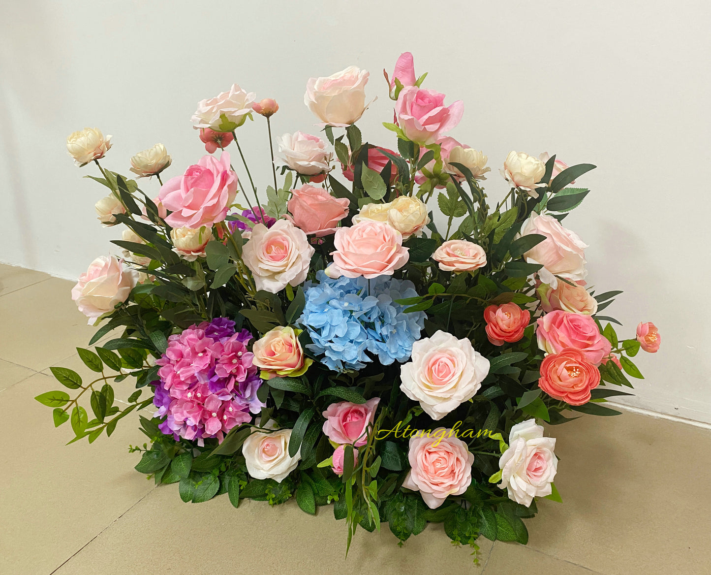 Colorful Wedding T-stage Runway Floor Flower Spring Aisle Flower Christmas New Year Decoration Props