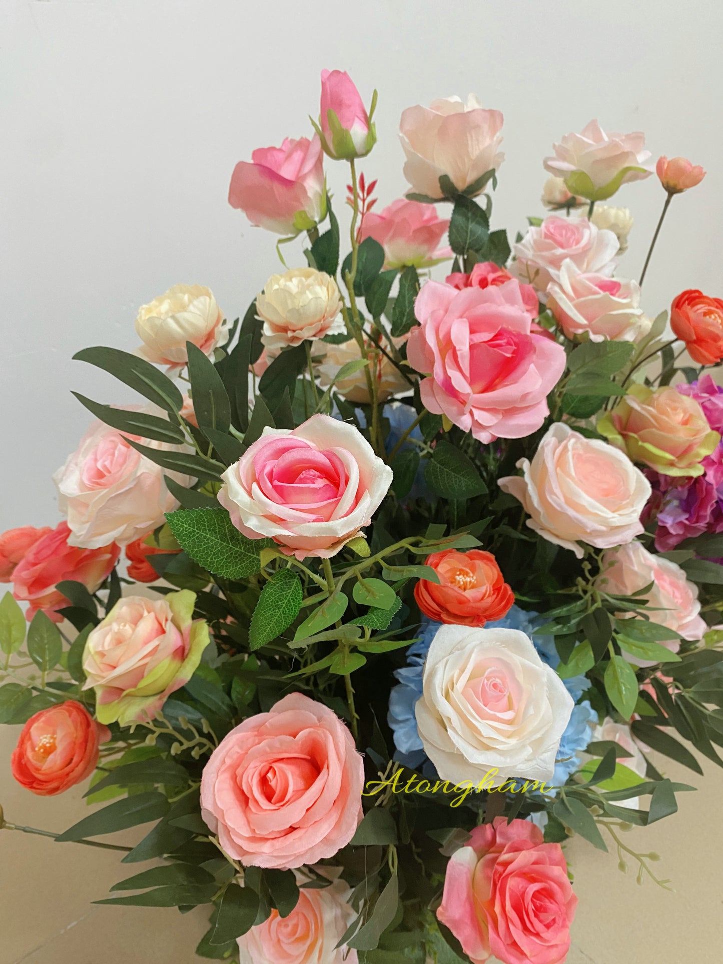 Colorful Wedding T-stage Runway Floor Flower Spring Aisle Flower Christmas New Year Decoration Props