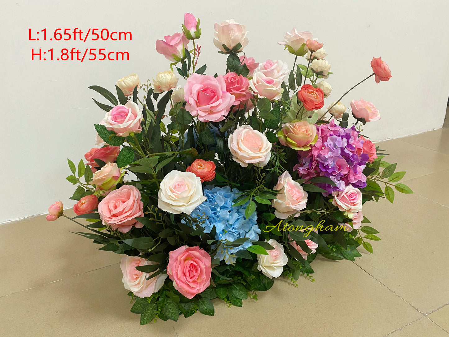 Colorful Wedding T-stage Runway Floor Flower Spring Aisle Flower Christmas New Year Decoration Props
