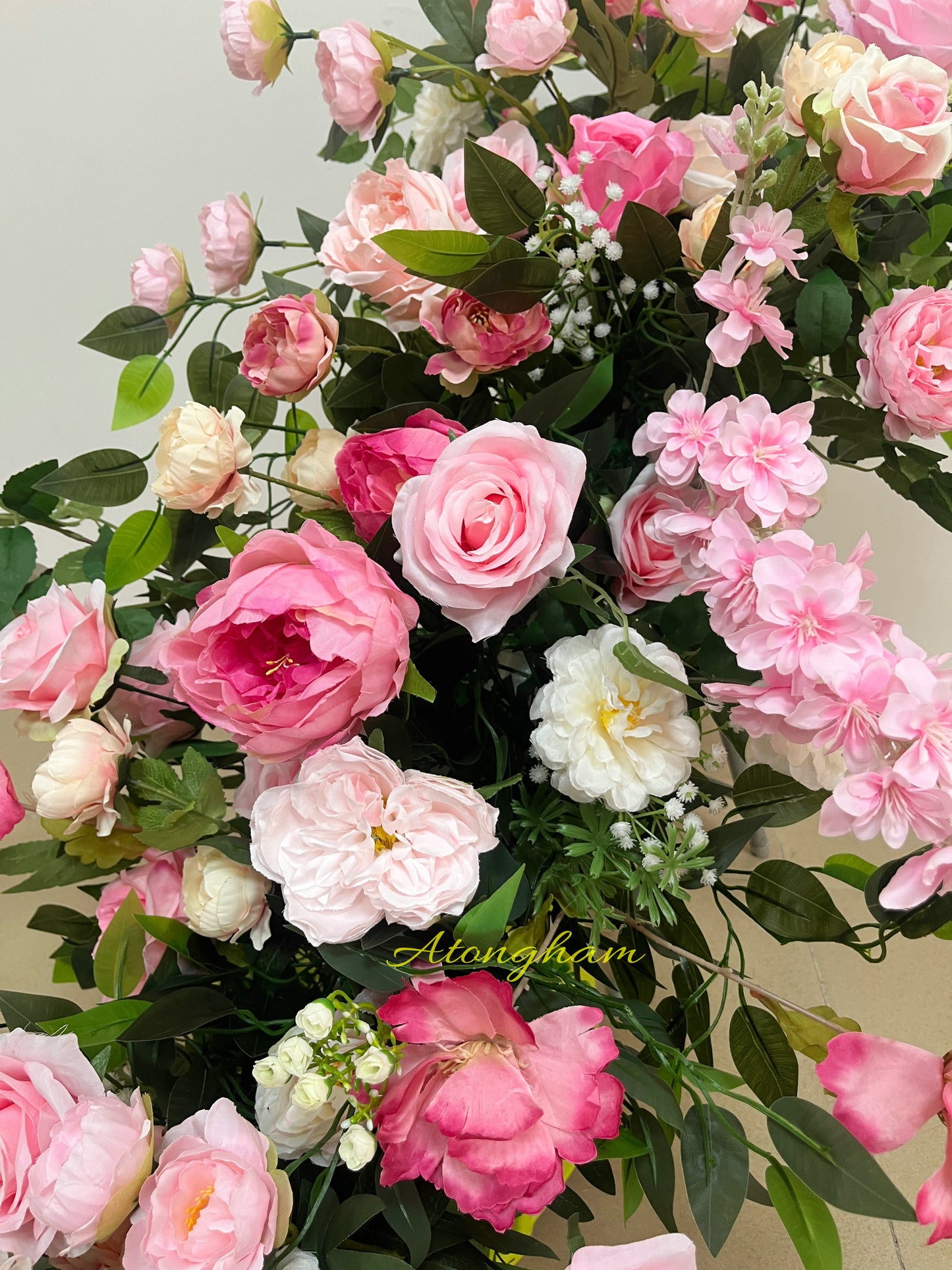 Pastel Pink Table Flower Runner Wedding Flower Garland Aisle Flower