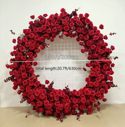 Circle Arch Red Rose Flower Garland Articial Wedding Decoration Flower Arrangement